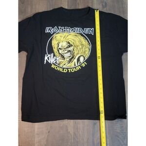 Iron Maiden Killer World Tour '81 Black Graphic‎ Print T-Shirt